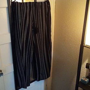 Tie waist wide leg pant